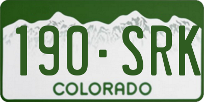 CO license plate 190SRK