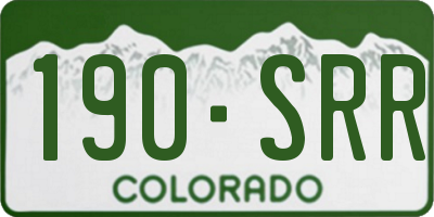 CO license plate 190SRR