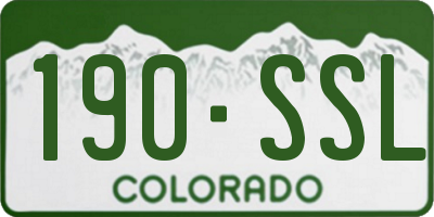 CO license plate 190SSL