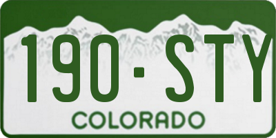 CO license plate 190STY
