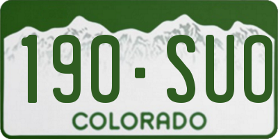 CO license plate 190SUO