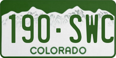 CO license plate 190SWC