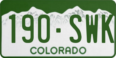 CO license plate 190SWK