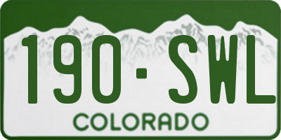 CO license plate 190SWL