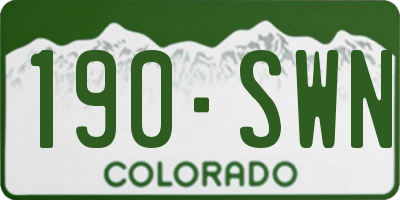 CO license plate 190SWN