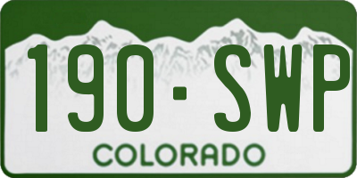 CO license plate 190SWP