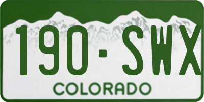 CO license plate 190SWX