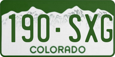CO license plate 190SXG