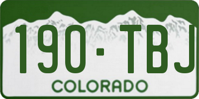 CO license plate 190TBJ