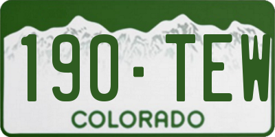 CO license plate 190TEW