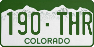 CO license plate 190THR