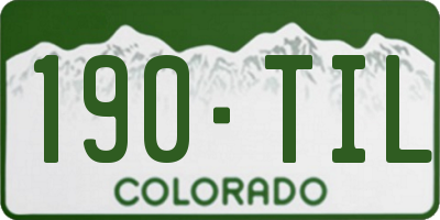 CO license plate 190TIL