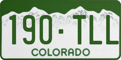 CO license plate 190TLL