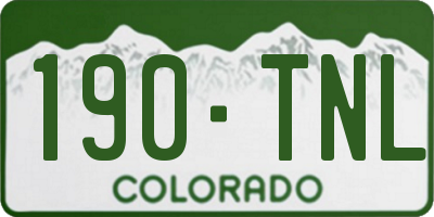 CO license plate 190TNL