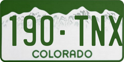 CO license plate 190TNX