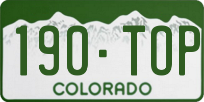 CO license plate 190TOP