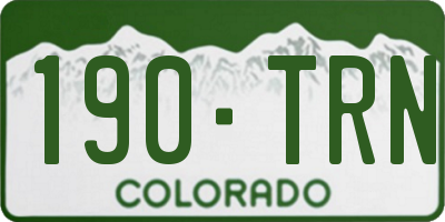 CO license plate 190TRN