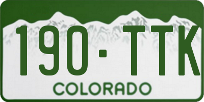 CO license plate 190TTK