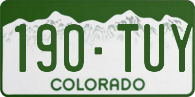 CO license plate 190TUY