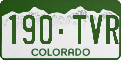 CO license plate 190TVR