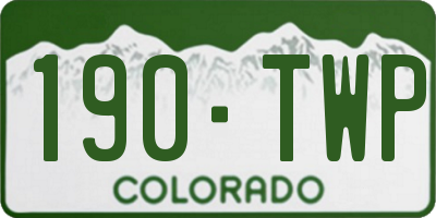 CO license plate 190TWP