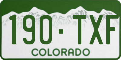 CO license plate 190TXF