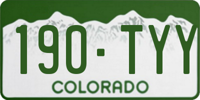 CO license plate 190TYY