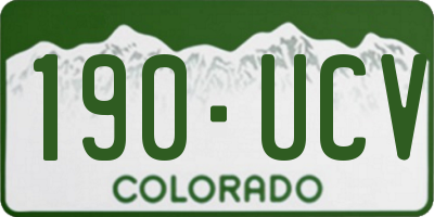 CO license plate 190UCV