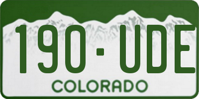 CO license plate 190UDE