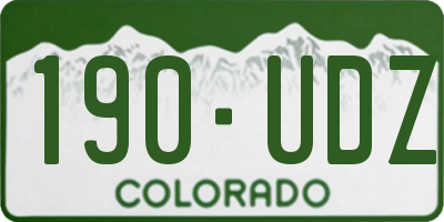 CO license plate 190UDZ