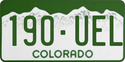 CO license plate 190UEL