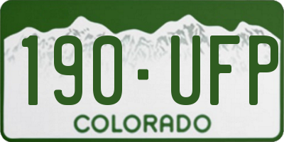 CO license plate 190UFP