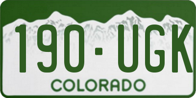 CO license plate 190UGK