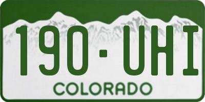 CO license plate 190UHI