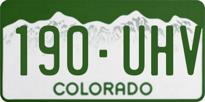 CO license plate 190UHV