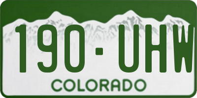 CO license plate 190UHW