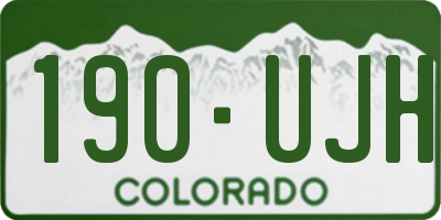 CO license plate 190UJH