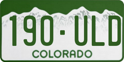 CO license plate 190ULD