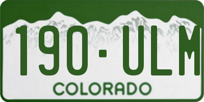 CO license plate 190ULM