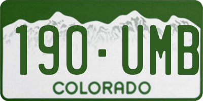 CO license plate 190UMB