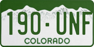 CO license plate 190UNF