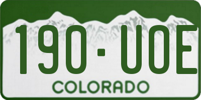 CO license plate 190UOE