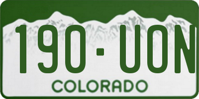 CO license plate 190UON