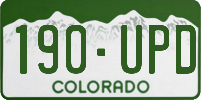 CO license plate 190UPD
