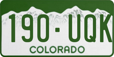 CO license plate 190UQK