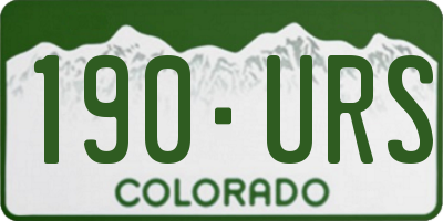 CO license plate 190URS