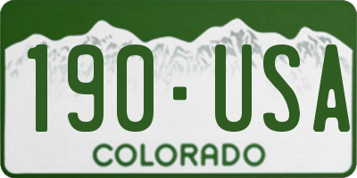 CO license plate 190USA