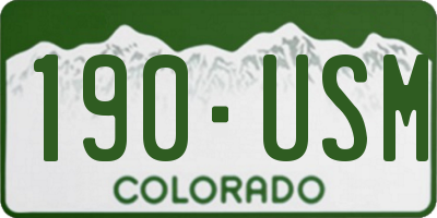 CO license plate 190USM