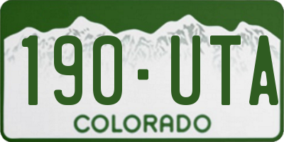 CO license plate 190UTA