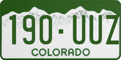 CO license plate 190UUZ